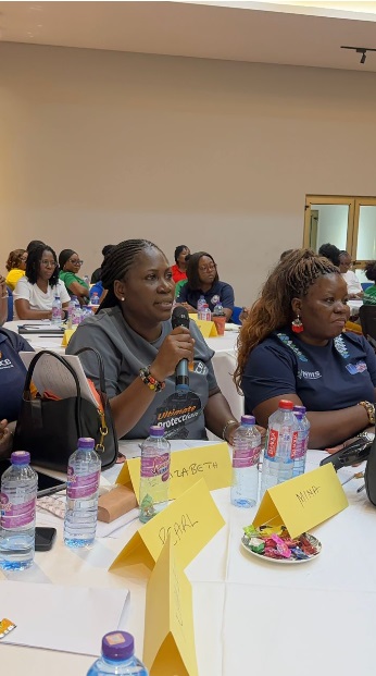 Participant contributing during a training session